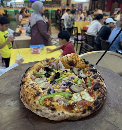 Wooden slice pizza
